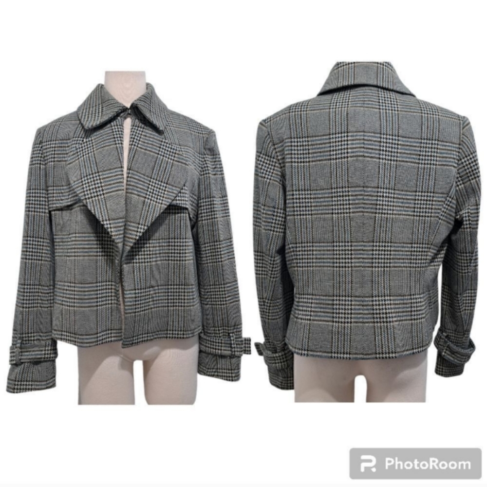 Anne Klein Open Front Houndstooth Blazer Jacket Sz 14 NWT - Picture 4 of 11